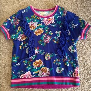 Matilda Jane Blue and Pink Floral Short Sleeve Tee